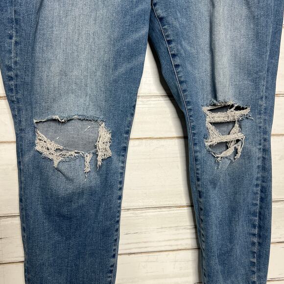 American Eagle Curvy Hi-Rise Jegging Distressed Stretch Denim Plus Size 18 - Picture 8 of 9
